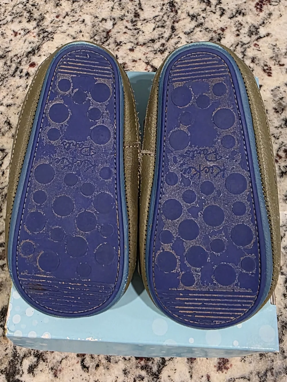 Kickee Pants Dino Scales Moss Green Leather Slip On Shoes Size 6 (18-24m) EUC